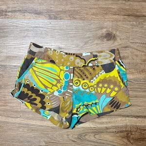 Trina Turk Multicolor Floral Print Women's Shorts - Yellow, Turquoise, Brown
